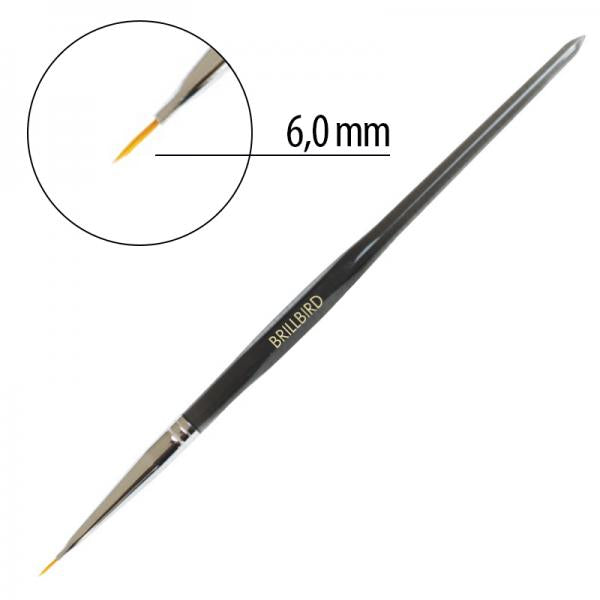 Nail art brush with thin tip
